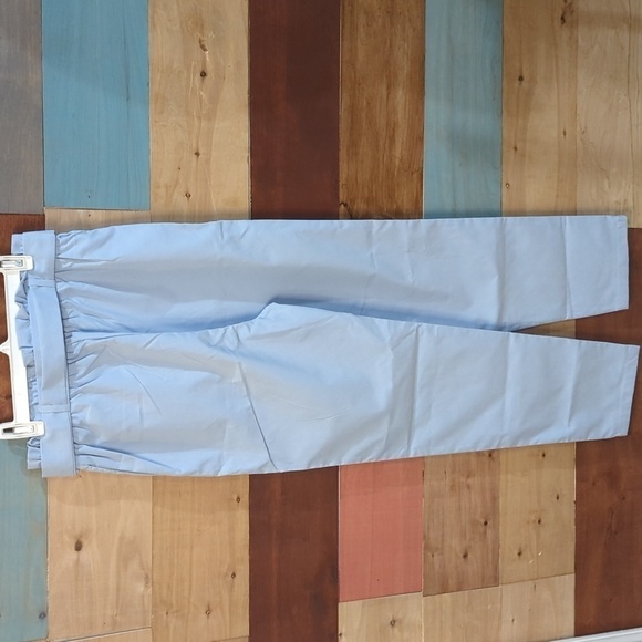 SMALL shein light blue paper bag pants with belt - Picture 4 of 5